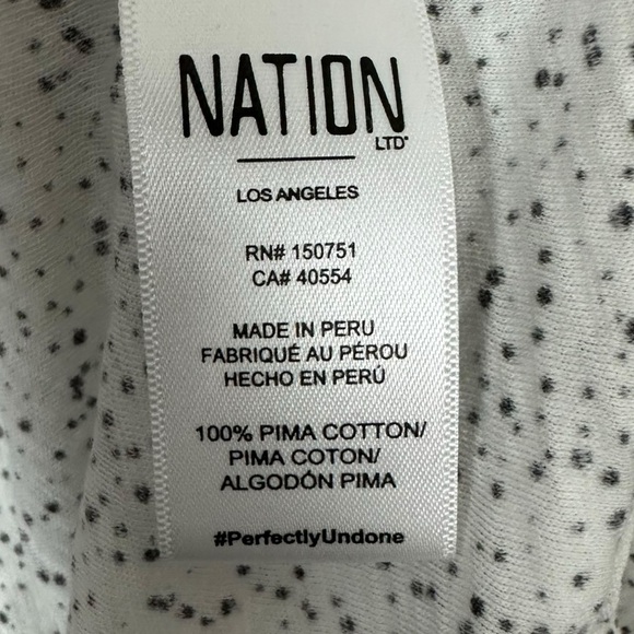 Nation LTD Rimma Exaggerated Sleeve Tee White Dotty Print XL XXL Puff Sleeve - Picture 9 of 17